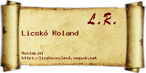 Licskó Roland névjegykártya